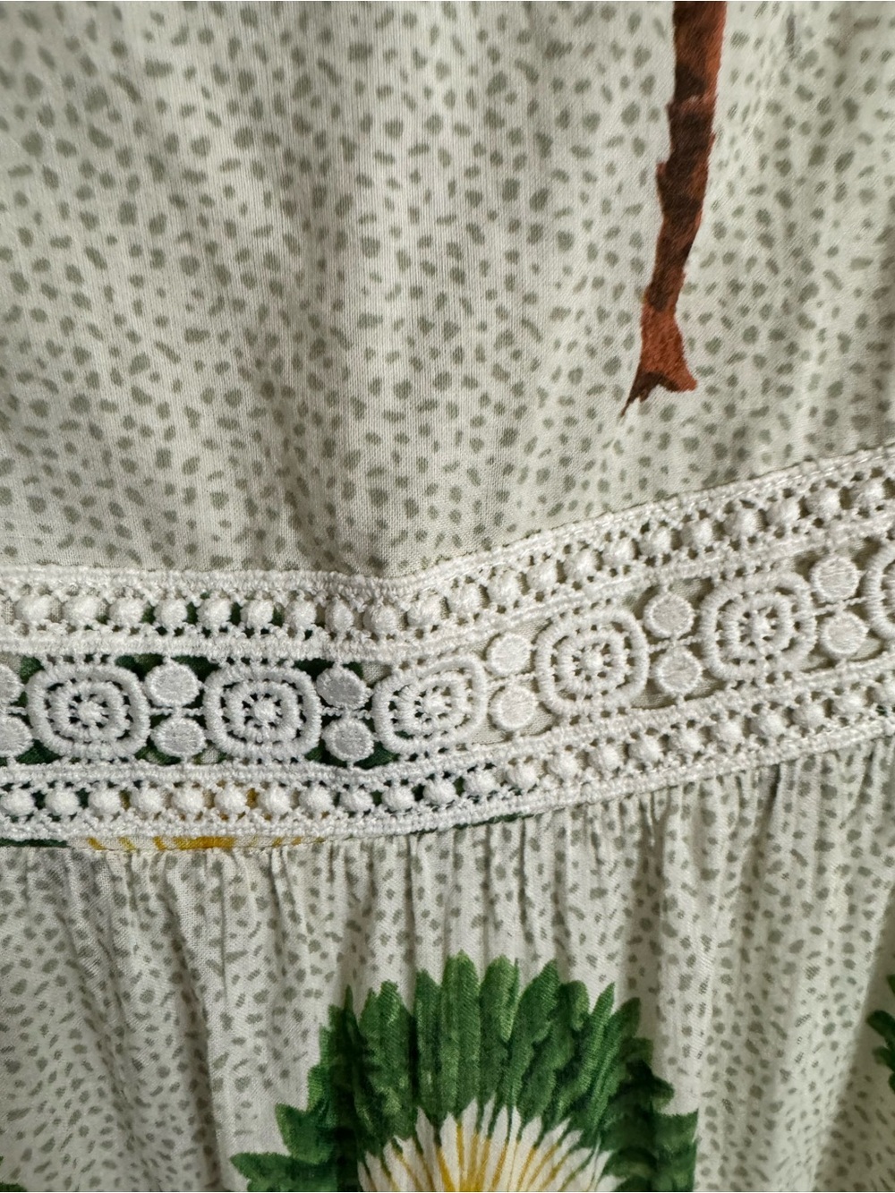 NWT Calypso St Barth Palm Tree Crochet Lace Tiered Maxi Dress M - Picture 3 of 7